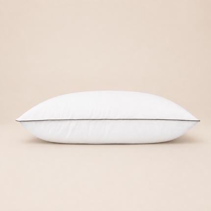 Madhome.ro set of two white natural feather pillows with cotton covers and medium firmness for comfortable sleep.