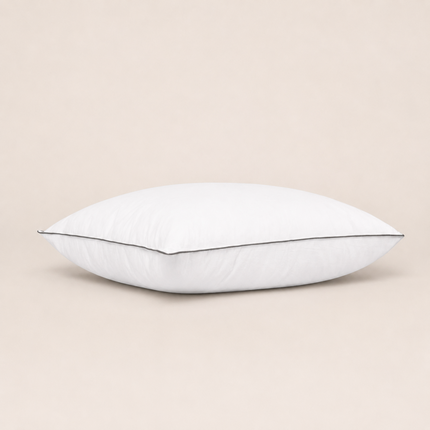 Madhome.ro set of two white natural feather pillows with cotton covers, 50x70 cm, medium firmness.