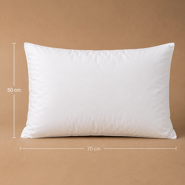Madhome.ro PERNA Clasic Percalle white pillow with soft microgel filling and breathable cotton percale fabric cover.