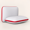 Madhome.ro set of two white quilted orthopedic pillows with red Air Mesh ventilation bands and adjustable zippers.