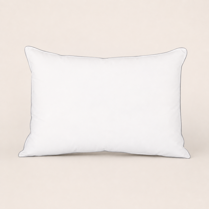 Madhome.ro set of two white natural feather pillows with 100% cotton cover, 50x70 cm, medium firmness.