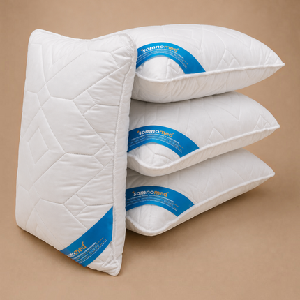 Madhome.ro antimicrobial and antifungal white quilted pillows with 3D fiber filling for allergy relief
