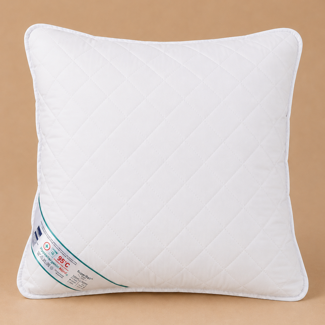 Madhome.ro white hypoallergenic pillow with quilted microfibre cover, washable at 95 degrees Celsius