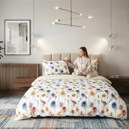 Lenjerie Cotton Pro reversibilă, Morning Blossom