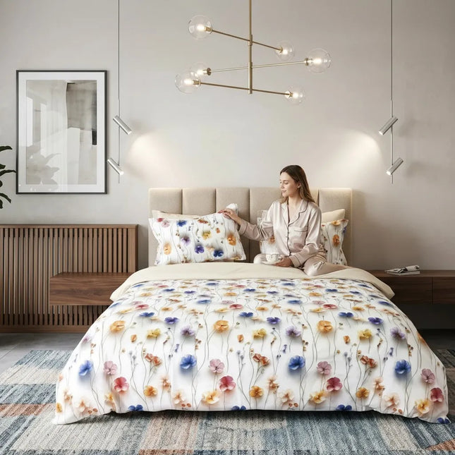 Lenjerie Cotton Pro reversibilă, Morning Blossom