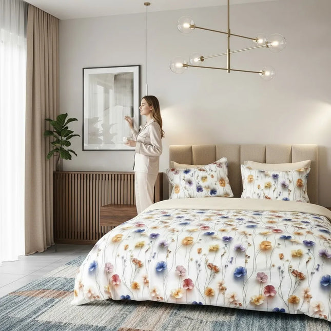 Lenjerie Cotton Pro reversibilă, Morning Blossom – imagine 2