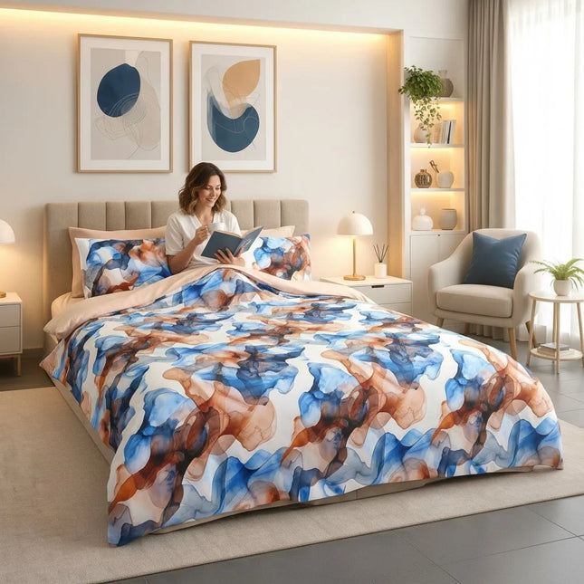 Lenjerie Cotton Pro reversibilă, Ocean Flow