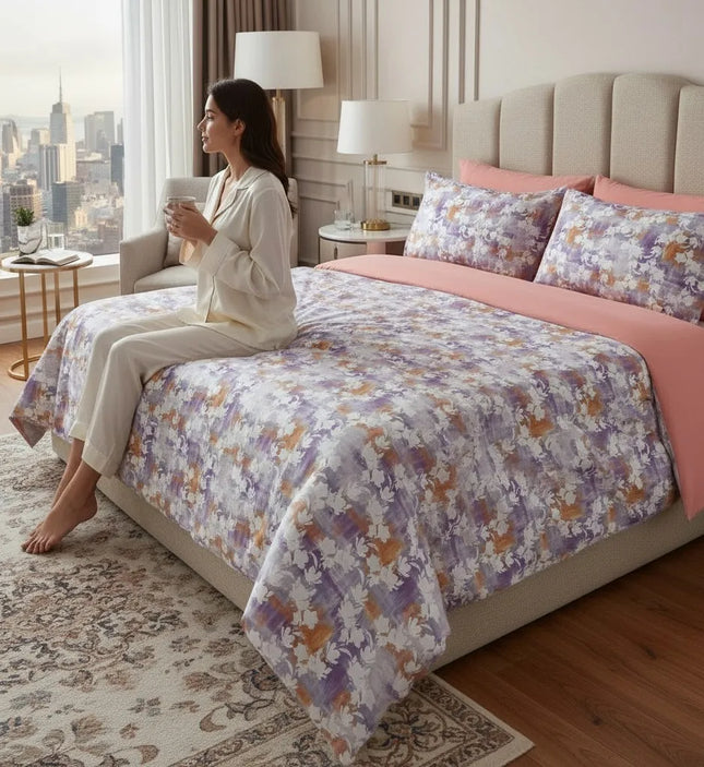 Lenjerie Cotton Pro reversibilă, Orchid Mist