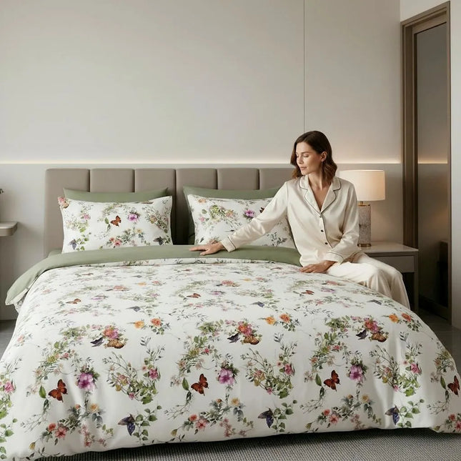 Lenjerie Cotton Pro reversibilă, Paradise of Butterfly