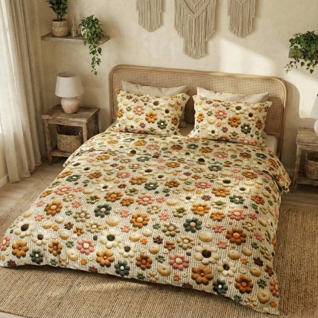 Lenjerie de pat Ranforce, 100% bumbac, pentru două persoane, 6 piese, RCP15