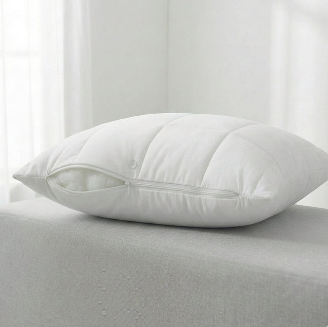 Protecție Pernă Impermeabilă cu Fermuar – Microfibră Soft (Textură Microcoton)