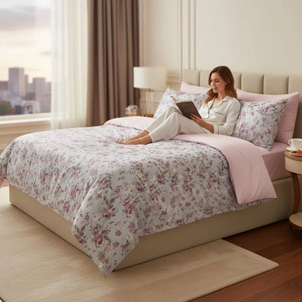 Lenjerie Cotton Pro reversibilă, Rose Harmony