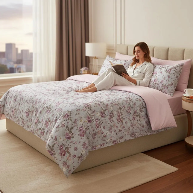 Lenjerie Cotton Pro reversibilă, Rose Harmony