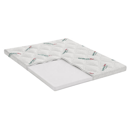 Topper hypoallergenicmed antibacterial de 7 cm cu husa detasabila si elastice